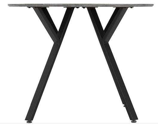 ATHENS ROUND & AVERY DINING SET (X4 CHAIRS) - CONCRETE/GREY VELVET
