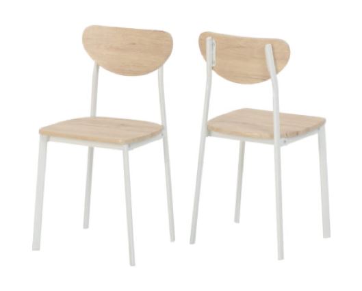 Rickson Chair - White/Light Oak Effect Veneer