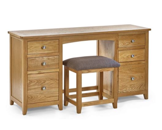 Mack Twin Pedestal Dressing Table & Stool Set