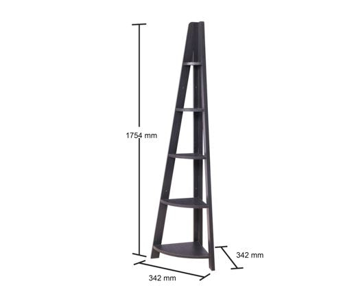 Corner Ladder Bookcase-Black