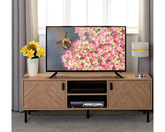LEON 2 DOOR TV UNIT - MEDIUM OAK EFFECT