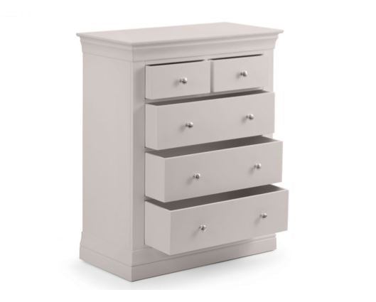 Clementine 3+2 Drawer Chest- Light Grey