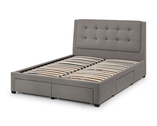 Frankie 4 Drawer Storage Fabric King Bed - Grey