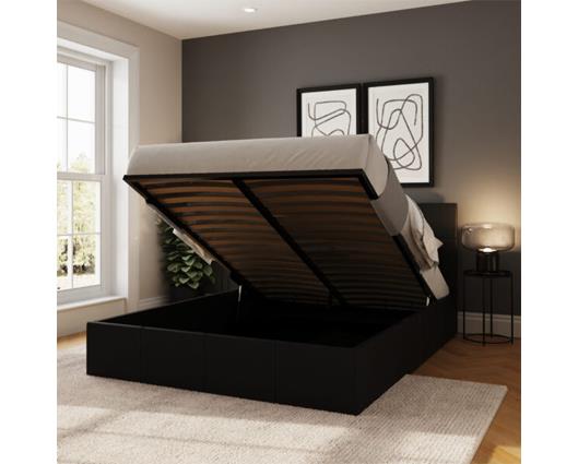 King End Lift Ottoman Bed-Black