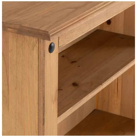 Corona Low Bookcase - Distressed Waxed Pine