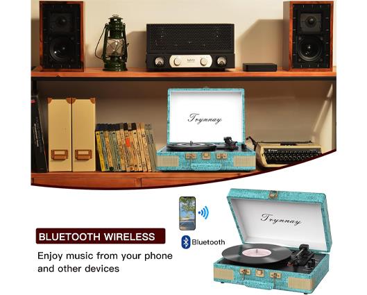 Trynnay Record Player - Sky Blue