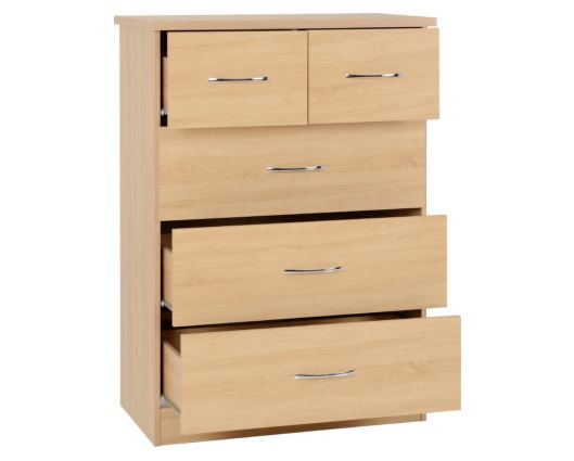 Neptune 3+2 Drawer Chest - Sonoma Oak Effect
