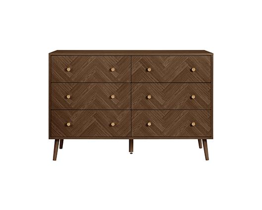 Herringford 6 Drawer Wide Chest - Walnut