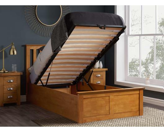 Phoenix Single Ottoman Bed - Oak