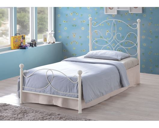 Melissa Single Bed Frame - Ivory