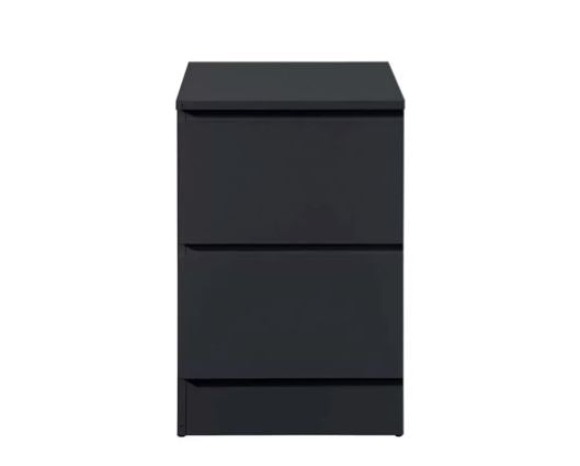 Oakley 2 Drawer Bedside- Black
