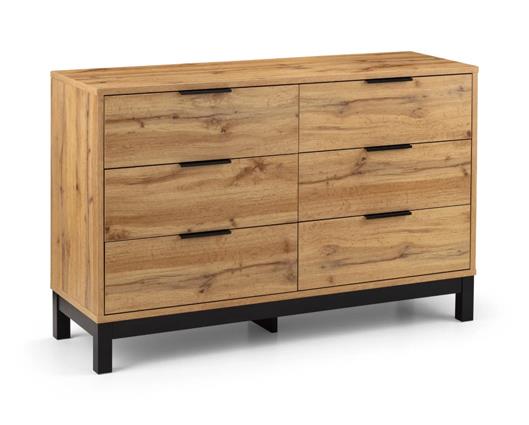 Bali 6 Drawer Wide Chest Oak