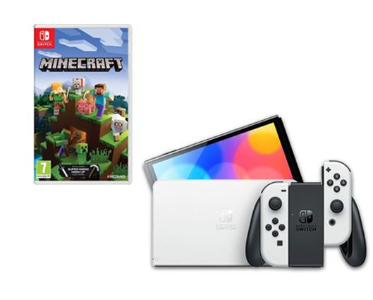 Nintendo Switch OLED White Console with Minecraft
