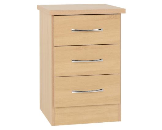 Neptune 3 Drawer Bedside - Sonoma Oak Effect