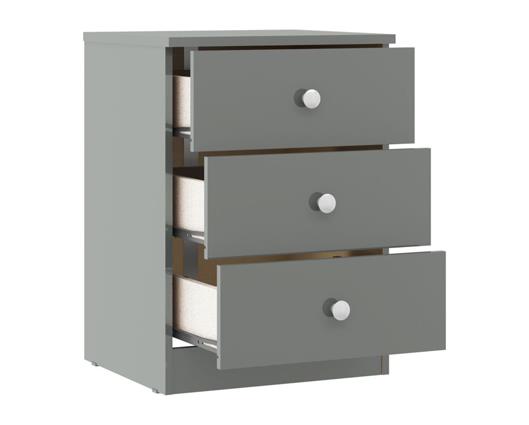 DENVER 2 DOOR WARDROBE BEDROOM SET - GREY GLOSS