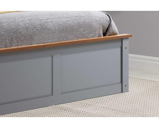 Phoenix Single Ottoman Bed - Stone Grey