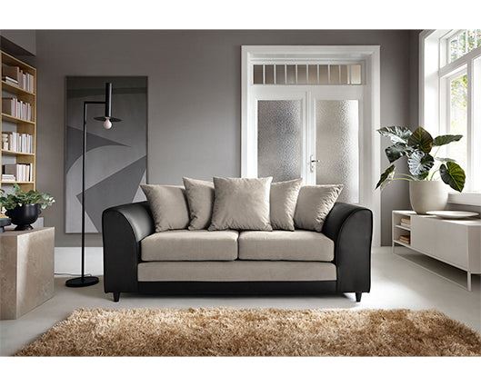Dan 3 Seater Sofa - Brown & Beige