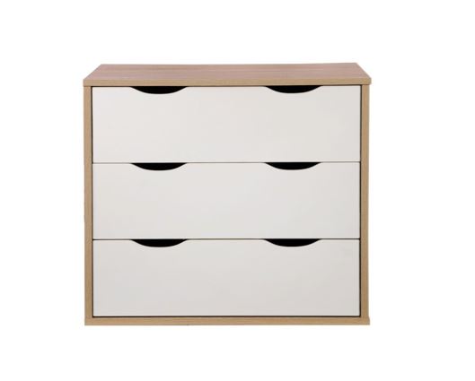 Atrix 3 Piece Bedroom Set 3 Drawer-White