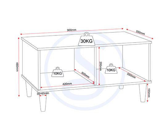 TESSA 1 DOOR COFFEE TABLE - NATURAL OAK EFFECT