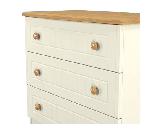 Warwick 3 Drawer Chest - Cream Ash with Modern Oak Top