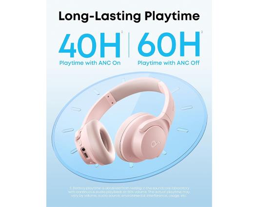 Soundcore Anker Noise Cancelling Headphones - Pink