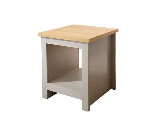 Lachlan Side Table with Shelf-Grey