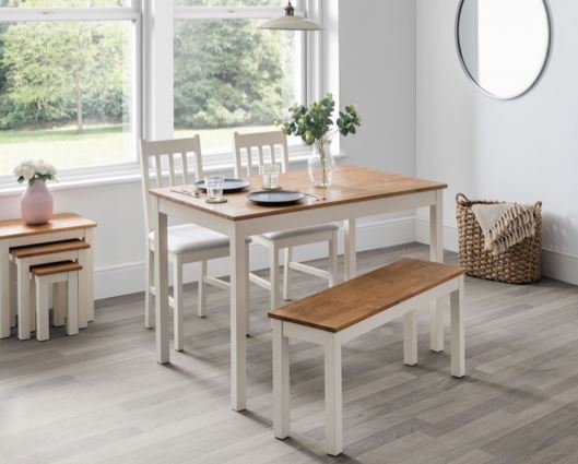 Cacey Rectangular Dining Table-White & Oak
