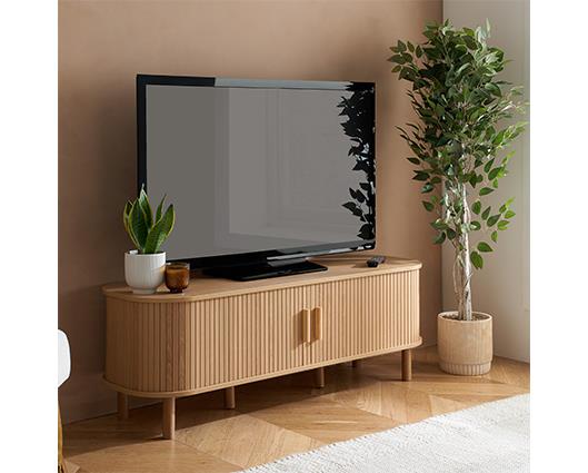 Axel Fluted Small TV Unit - Oak