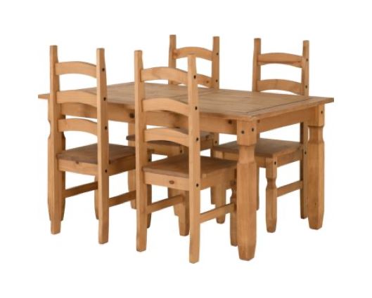 Corona 5' Dining Set - Distressed Waxed Pine