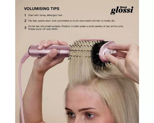 Shark Glossi 2-in-1 Hot Tool and Air Glosser | Hair Styling Brush | Anti-Frizz Hair Styler