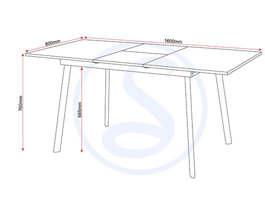 AVERY EXTENDING DINING TABLE - CONCRETE/GREY OAK EFFECT