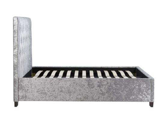 Cologne King Bed- Steel Crushed Velvet