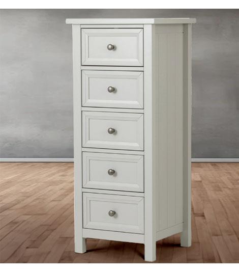 Acadia 5 Drawer Tall Chest- Dove Grey