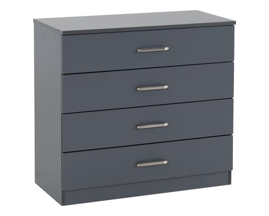 DAKOTA 3 DOOR WARDROBE BEDROOM SET - DARK GREY