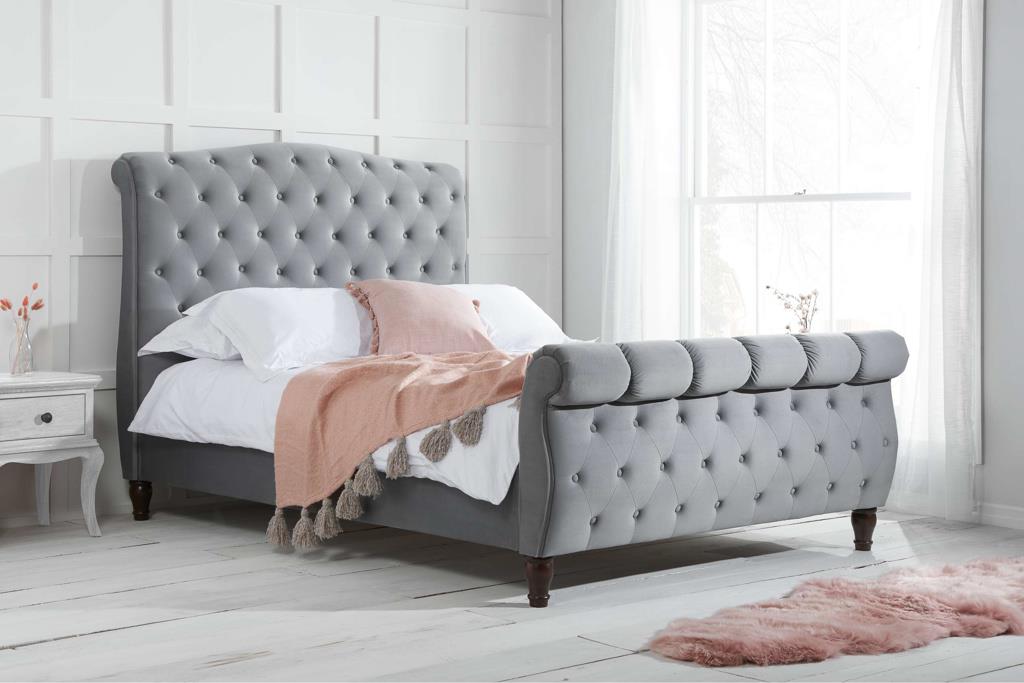 Compton King Bed - Grey
