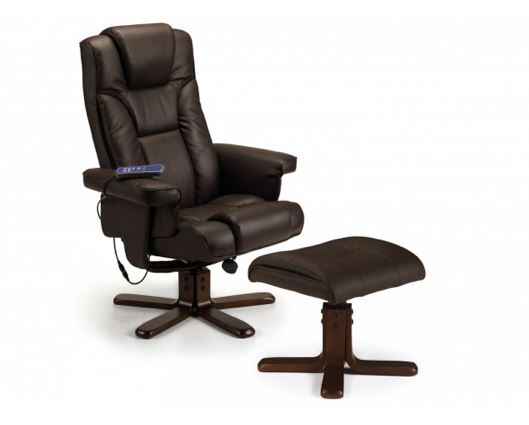 Monk Massage Recliner & Stool Brown