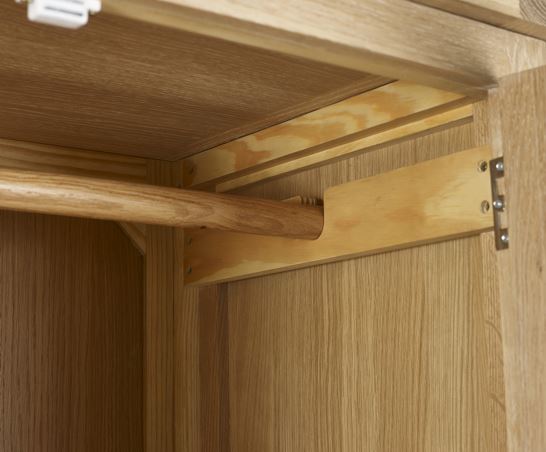 Malani Limed Oak 2 Door 1 Drawer Wardrobe