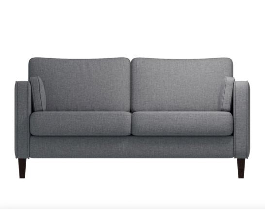 Cora 2 Seater Cushion Back Sofa- Light Grey