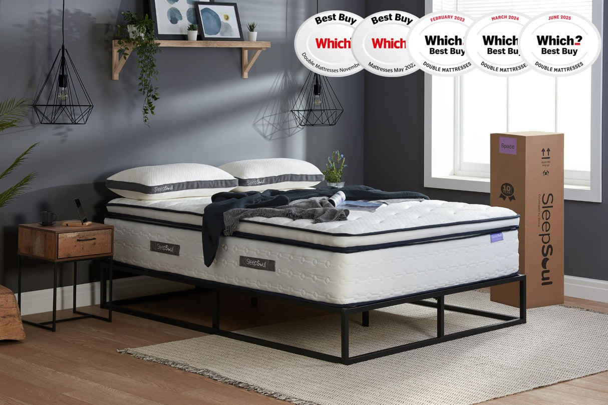 Roll Up Space 2000 Pocket Sprung Boxtop Mattress (35cm Depth) - Double