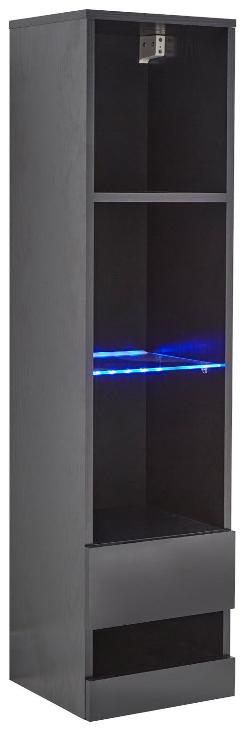 Graze Tall Shelf Unit with LED-Black
