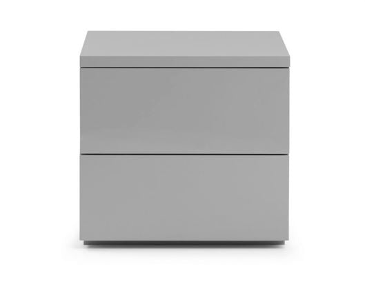 Grey High Gloss 2 Drawer Bedside