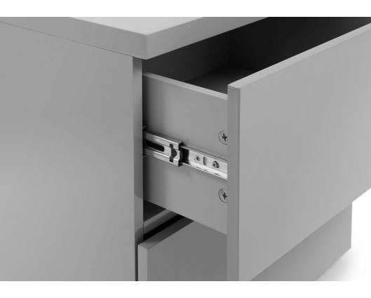 Grey High Gloss 2 Drawer Bedside