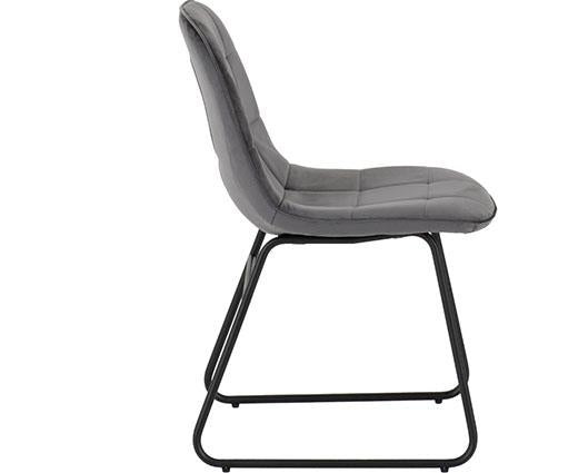 MARLOW & LUKAS DINING SET (X4 CHAIRS) - BLACK MARBLE/GREY VELVET