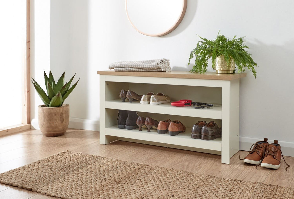 Lachlan Simple Shoe Bench-Cream