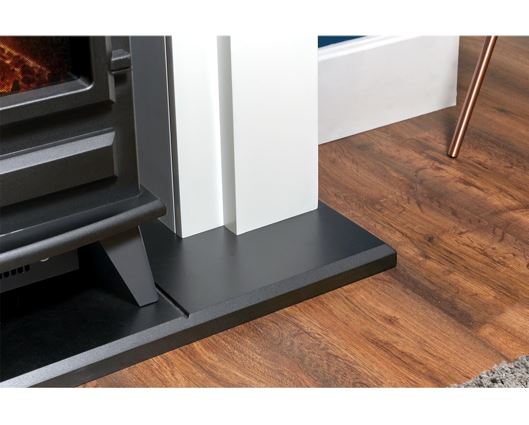 Stalbridge Fireplace 39inch - White/Oak With Electric Stove - Black