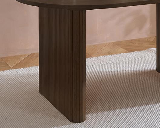 Axel Oval Fluted Dining Table - Walnut