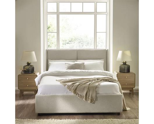 Maddock Ottoman Storage Bed Beige - King