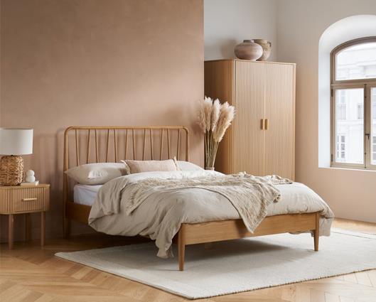 AXEL 1 DRAWER FLUTED BEDSIDE OAK
