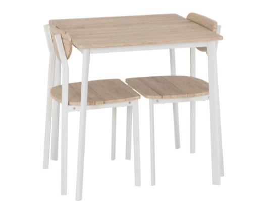 Rickson Small Dining Set - White/Light Oak Effect Veneer