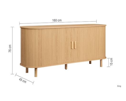 Axel 2 Door Fluted Sideboard - Oak
